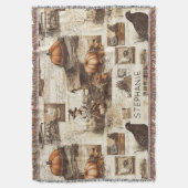 herfstcollage | Rustic Sepia Ephemera Deken (Voorkant Verticaal)