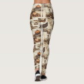  herfstcollage | Rustic Sepia Ephemera Leggings (Achterkant)