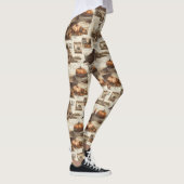  herfstcollage | Rustic Sepia Ephemera Leggings (Rechts)