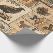 herfstcollagepatroon | Rustic Ephemera Cadeaupapier (Hoek)