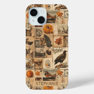  herfstcollagepatroon   Rustic Ephemera iPhone 15 Case