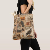  herfstcollagepatroon | Rustic Ephemera Tote Bag (Dichtbij)