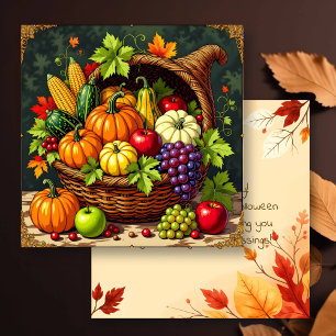  herfstcornucopie Thanksgiving Kaart