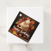 Herfstcupcake met herfstbladeren Verjaardagscadeau Bedankjes Labels (In situ)