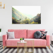 Herfstdag Dorp Berg Foto Single Canvas Afdruk (Insitu (Woonkamer))