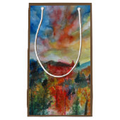 Herfstdag waterverf kunst landschap Gift Bag Klein Cadeauzakje (Voorkant)