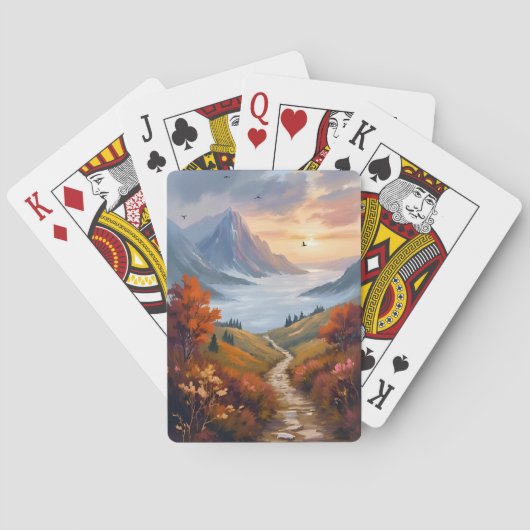Herfstdagdromen | Berglandschap geschilderd in de Pokerkaarten (Achterkant)