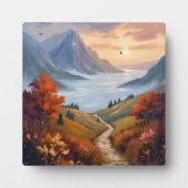 Herfstdagdromen | Geschilderd berglandschap in de Fotoplaat (Voorkant)