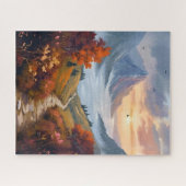Herfstdagdromen | Geschilderd Berglandschap in de  Legpuzzel (Horizontaal)
