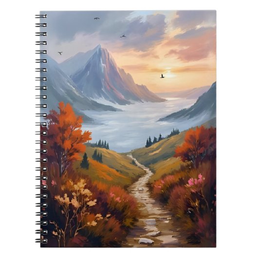 Herfstdagdromen | Geschilderd Berglandschap in de  Notitieboek (Voorkant)
