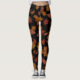 Herfstdaling in aangepaste zwart leggings