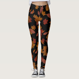 Herfstdaling in aangepaste zwart leggings