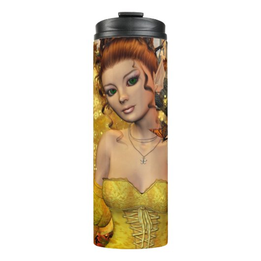 Herfstdans Fae Fantasy Art Thermosbeker (Voorkant)