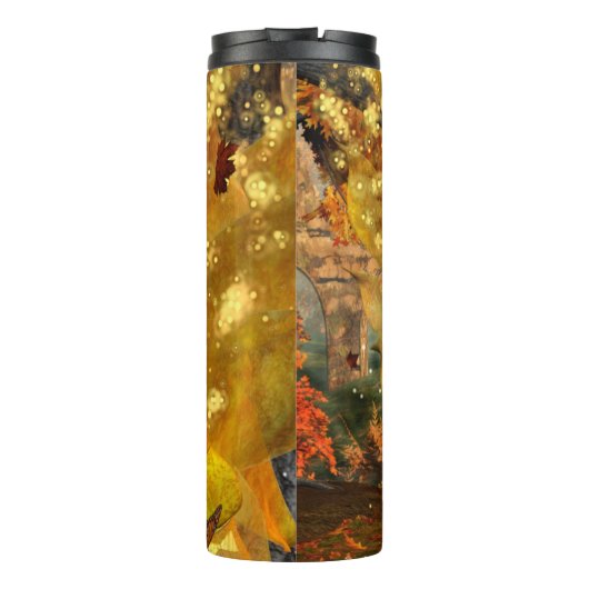 Herfstdans Fae Fantasy Art Thermosbeker (Achterkant)