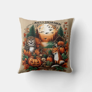Herfstdieren en pompoenen kussen