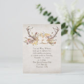 herfstdinerbouquet en hertengeweien kaart (Staand voorkant)