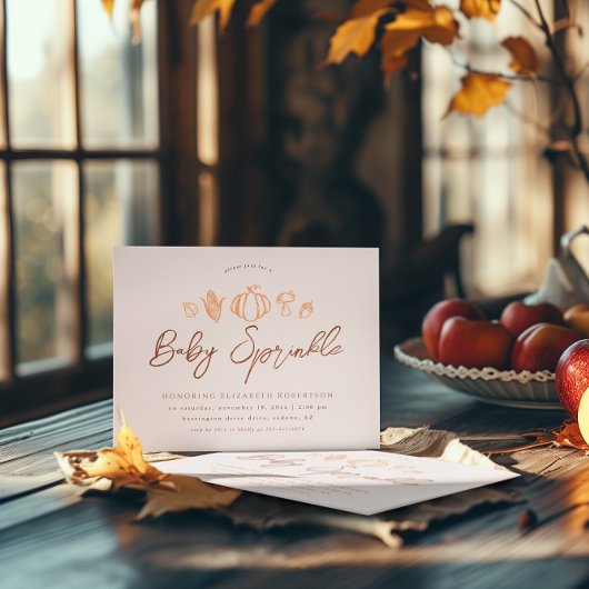 Herfstdingen | Boho Thanksgiving Baby shower Kaart