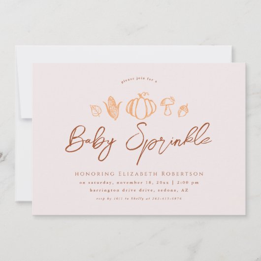 Herfstdingen | Boho Thanksgiving Baby shower Kaart (Voorkant)