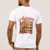 Herfstdoolhoven Typografie Bladontwerp T-shirt (Achterkant)