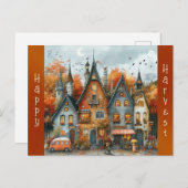  herfstdorp Thanksgiving Feestdagenkaart (Voorkant / Achterkant)