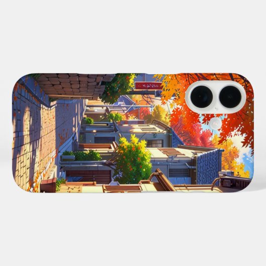 Herfstdorp zonsondergang Case-Mate iPhone case (Achterkant (horizontaal))