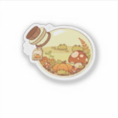 Herfstdrankje Met Kikkertjes Klassiek Sticker (Voorkant)