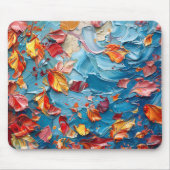 Herfstdrift – Abstracte vallende bladeren kunst Muismat (Voorkant)