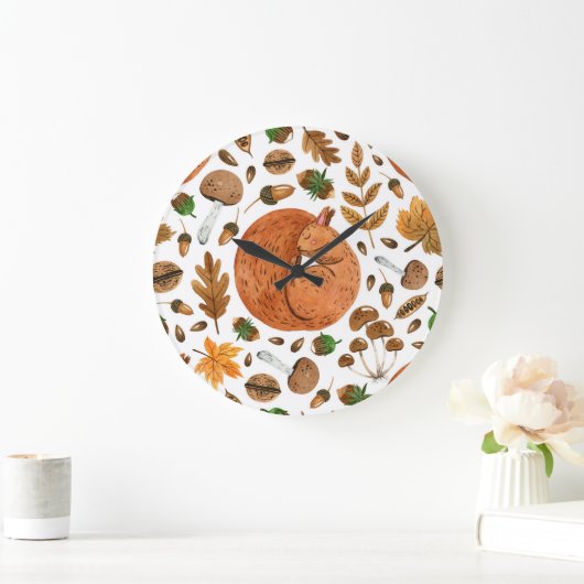 Herfstdromen: Waterverf Eekhoorn Haven Grote Klok (Huis)