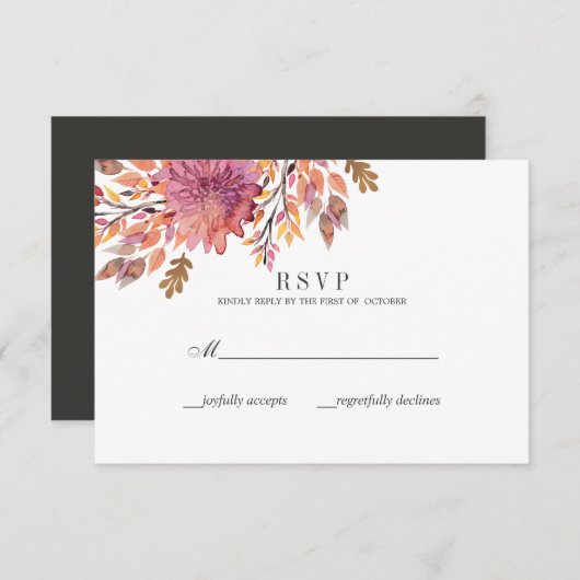 herfstdroom | Bruiloft Classic RSVP (Voorkant / Achterkant)