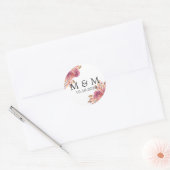 herfstdroom | Bruiloft Klassiek Monogram Ronde Sticker (Envelop)