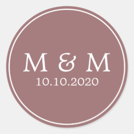 herfstdroom | Bruiloft Klassiek Monogram Ronde Sticker