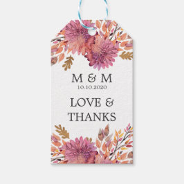 herfstdroom | Bruiloft Monogram Bedankt Favor Cadeaulabel