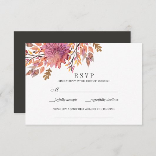 herfstdroom | Bruiloft RSVP song aanvraag (Voorkant / Achterkant)