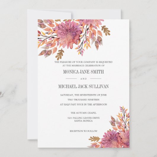 herfstdroom | Elegante bruiloft Kaart (Voorkant)