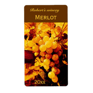 herfstdruiven wijnfles etiket