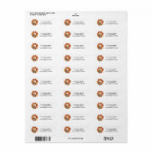 Herfsteekhoorn eet eikel & herfstbladeren krans etiket (Full Sheet)