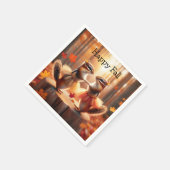 Herfsteekhoorns dansen servet (Hoek)