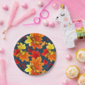 Herfsteikels en eikenbladeren papieren bordje (Feest)