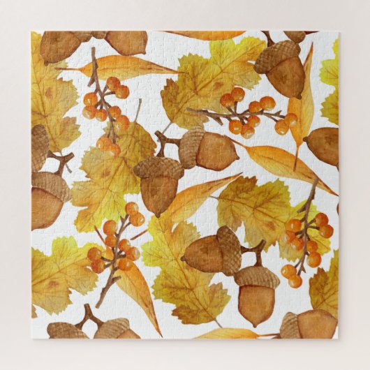 Herfsteikels: Waterverf Thanksgiving Design Legpuzzel (Verticaal)