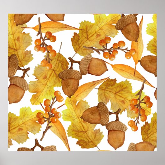 Herfsteikels: Waterverf Thanksgiving Design Poster (Voorkant)