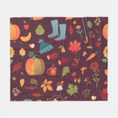 Herfstelementen, donkere achtergrond, fleece deken (Voorkant (Horizontaal))