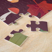 Herfstelementen, donkere achtergrond,  legpuzzel (Zijkant)