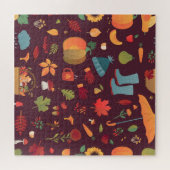 Herfstelementen, donkere achtergrond,  legpuzzel (Horizontaal)