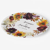 Herfstelijke Plattelands Bruiloft Dankjewel Papieren Bordje (Gekanteld)