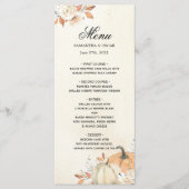 Herfstelijke Sinaasappelen Pompoenen & Bloemen Menu (Voorkant)