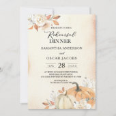 Herfstelijke Sinaasappelkleurige Pompoenen & Bloem Kaart (Voorkant)