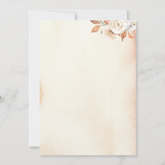 Herfstelijke Sinaasappelkleurige Pompoenen & Bloem Kaart (Achterkant)