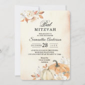 Herfstelijke Sinaasappelkleurige Pompoenen & Bloem Kaart (Voorkant)