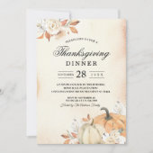 Herfstelijke Sinaasappelkleurige Pompoenen & Bloem Kaart (Voorkant)