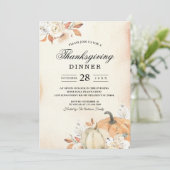 Herfstelijke Sinaasappelkleurige Pompoenen & Bloem Kaart (Staand voorkant)